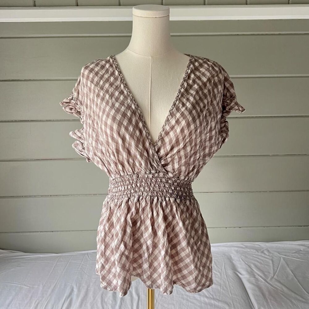 Max-studio Women's Pink and Brown Blouse